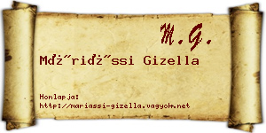 Máriássi Gizella névjegykártya